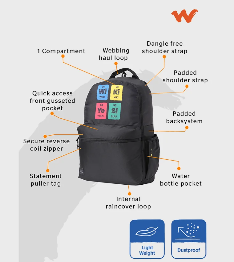 WILDCRAFT Black Wildcraft Wiki_Pack Science Backpack, Black  | Best Price UAE